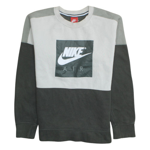 Nike Men’s Grey Crew Neck Logo Sweatshirt S Regular Fit