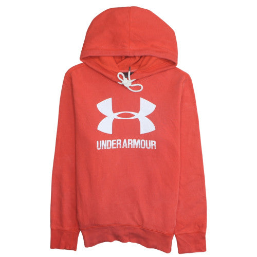 Under Armour Mens Red Pullover Hoodie Size L Relaxed Fit