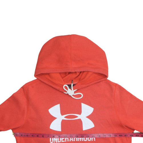 Under Armour Mens Red Pullover Hoodie Size L Relaxed Fit