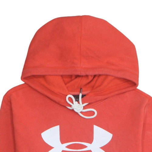 Under Armour Mens Red Pullover Hoodie Size L Relaxed Fit