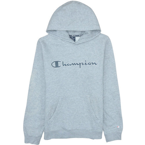 Champion Men's Grey Pullover Hoodie Medium Regular Fit Logo Fleece