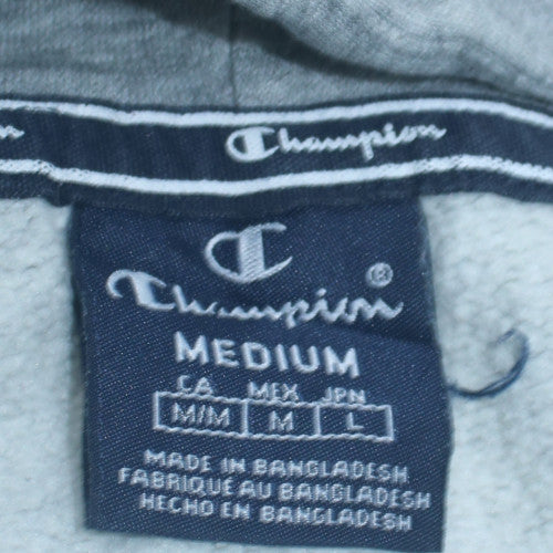 Champion Men's Grey Pullover Hoodie Medium Regular Fit Logo Fleece
