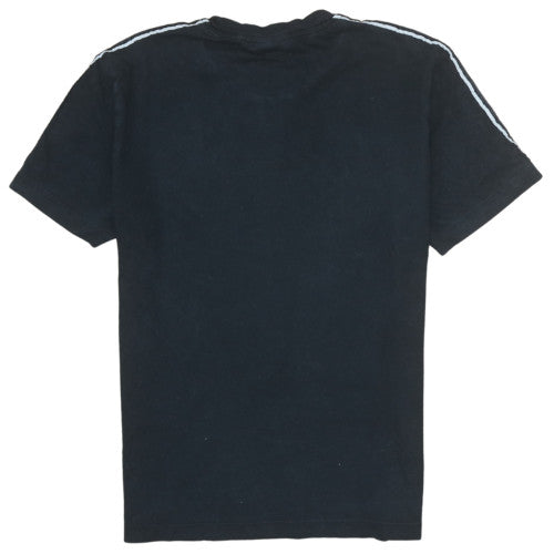 Champion Men's Black Large Logo Tape Shoulder Sports T-Shirt
