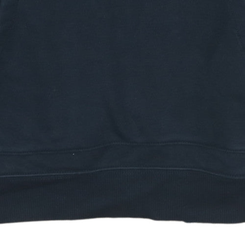 Napapijri Men's Black XL Pullover Hoodie Logo Graphic Cotton Blend