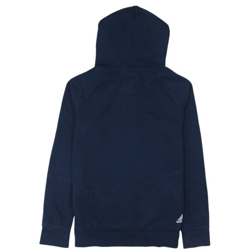 Adidas Womens Navy Blue Pullover Hoodie S 8-10 Cotton Blend Logo
