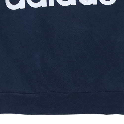 Adidas Womens Navy Blue Pullover Hoodie S 8-10 Cotton Blend Logo