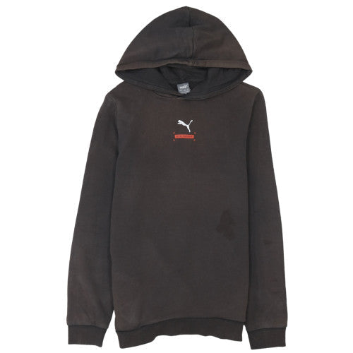 Puma Boys Black 13-14 Years Pullover Hoodie Cotton Fleece Sportswear