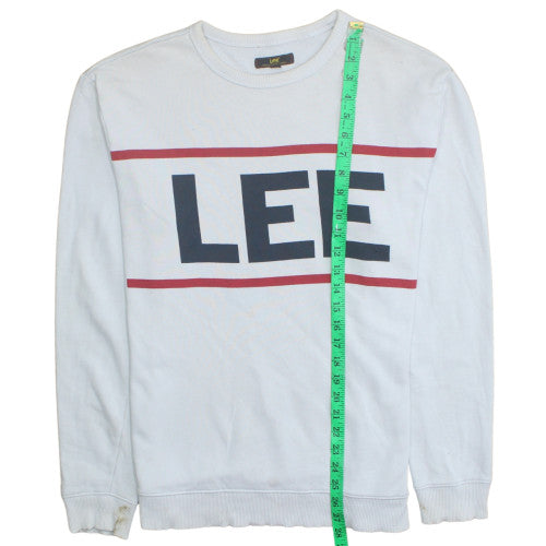 Lee Men's White Logo Graphic Pullover Sweatshirt Size M