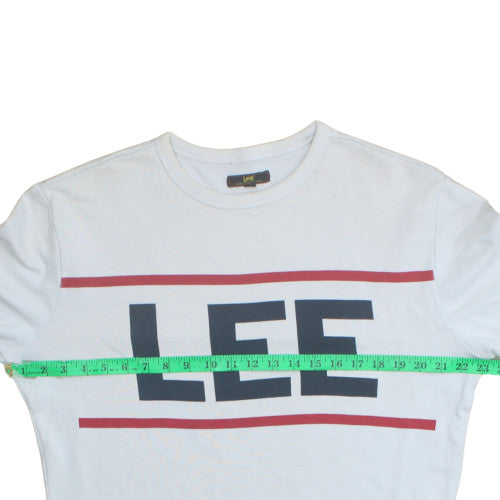 Lee Men's White Logo Graphic Pullover Sweatshirt Size M