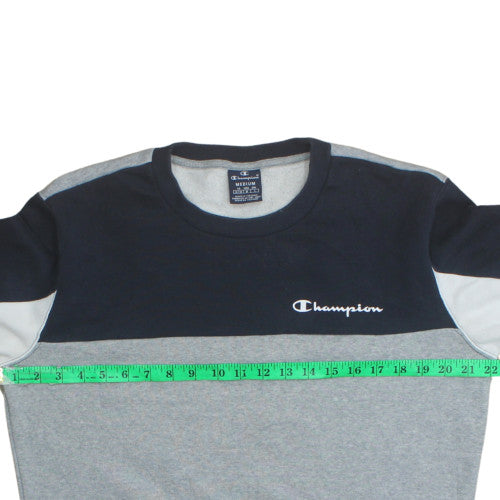 Champion Men's Grey & Navy Crew Neck Sweatshirt Medium Classic Fit