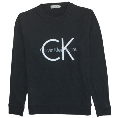 Calvin Klein Jeans Men's Black Cotton Crew Neck Sweatshirt M