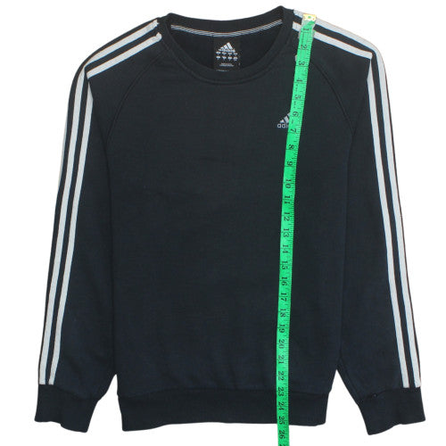 adidas Men's Black Small Crew Neck Pullover Sweatshirt