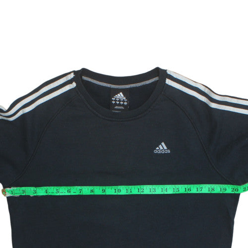 adidas Men's Black Small Crew Neck Pullover Sweatshirt
