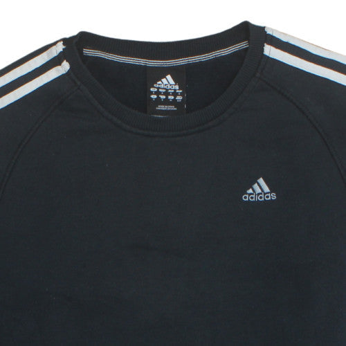 adidas Men's Black Small Crew Neck Pullover Sweatshirt