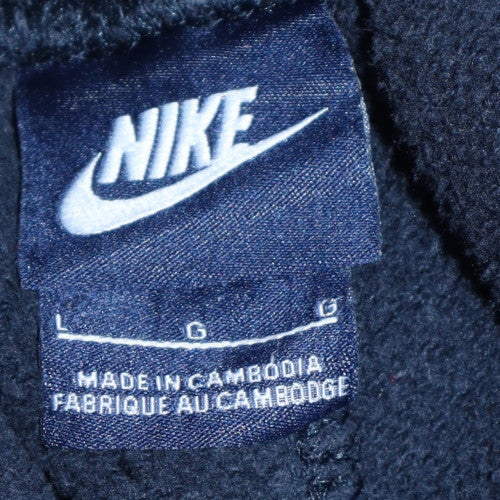 Nike Men Blue Fleece Sweatpants L Regular Fit Elastic Waist Trousers