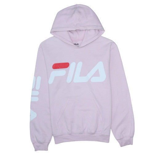 Fila Womens Pink Pullover Hoodie Sweatshirt Size S Logo Print