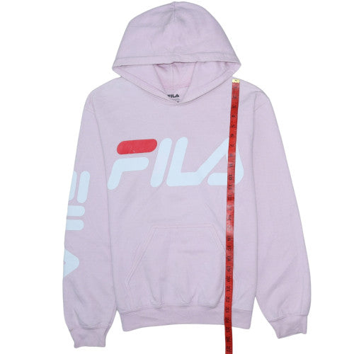 Fila Womens Pink Pullover Hoodie Sweatshirt Size S Logo Print