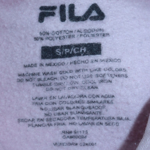 Fila Womens Pink Pullover Hoodie Sweatshirt Size S Logo Print