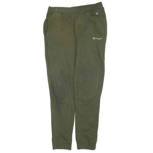 Champion Men Green M Jogger Sweatpants Fleece Elastic Waist Tapered