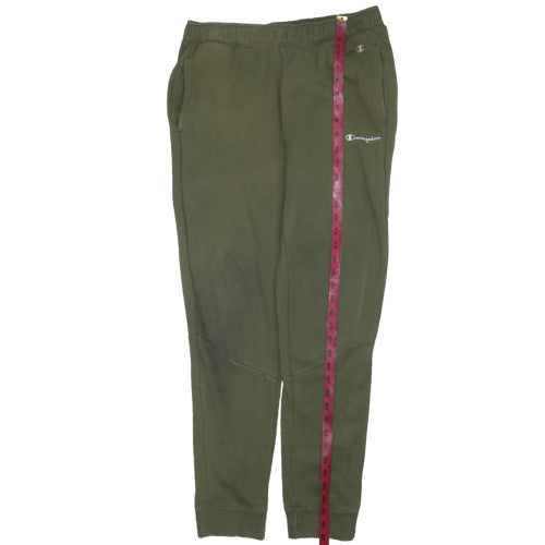 Champion Men Green M Jogger Sweatpants Fleece Elastic Waist Tapered
