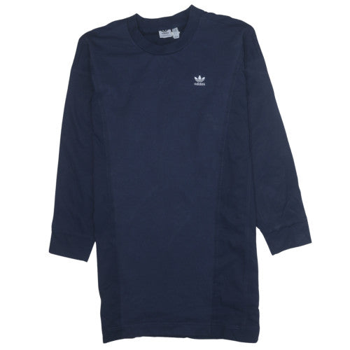 Adidas Womens Navy Blue Long Sleeve Pullover Sweatshirt Size 14