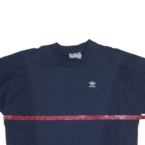 Adidas Womens Navy Blue Long Sleeve Pullover Sweatshirt Size 14