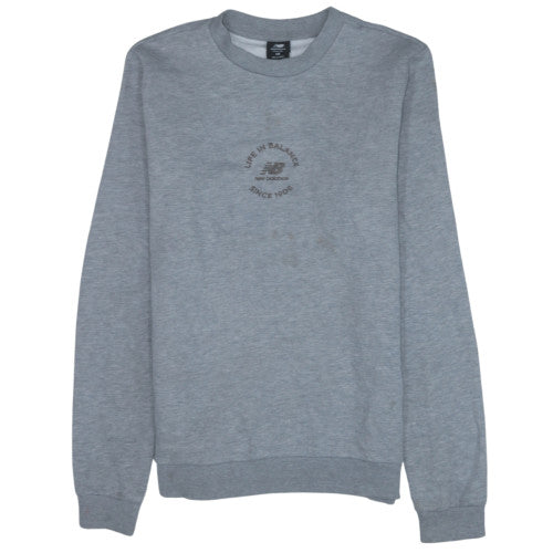 New Balance Men's Grey XS Pullover Sweatshirt Crew Neck Fleece