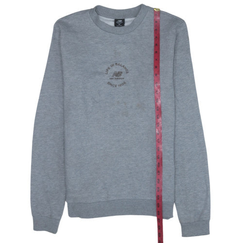 New Balance Men's Grey XS Pullover Sweatshirt Crew Neck Fleece