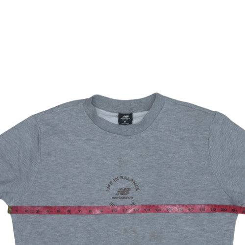 New Balance Men's Grey XS Pullover Sweatshirt Crew Neck Fleece