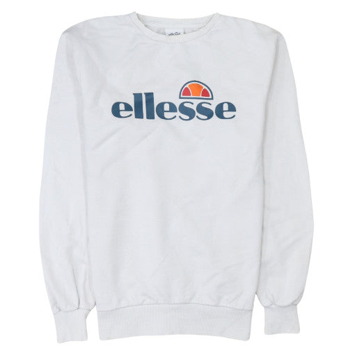 Ellesse Men's White Crew Neck Logo Sweatshirt Size M