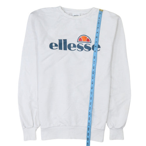 Ellesse Men's White Crew Neck Logo Sweatshirt Size M