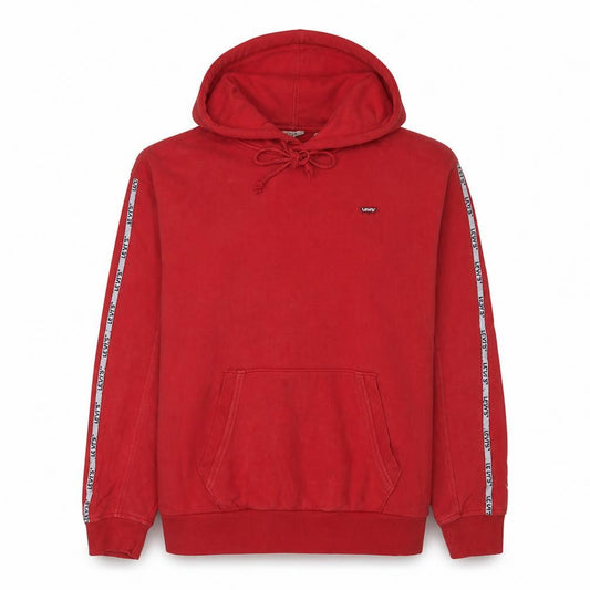 Front view of Levi's Men's Red Pullover Hoodie, size S, Regular Fit Fleece