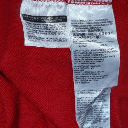 Levi's Men's Red Pullover Hoodie Size S Regular Fit Fleece
