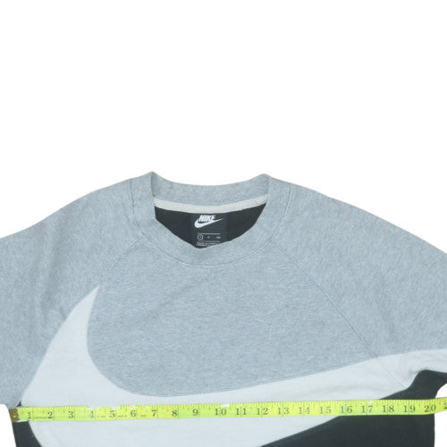 Nike Mens Grey Pullover Sweatshirt Small Logo Graphic Fleece
