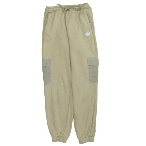 Adidas Womens Beige Jogger Sweatpants Size 12 Fleece Elastic Waist