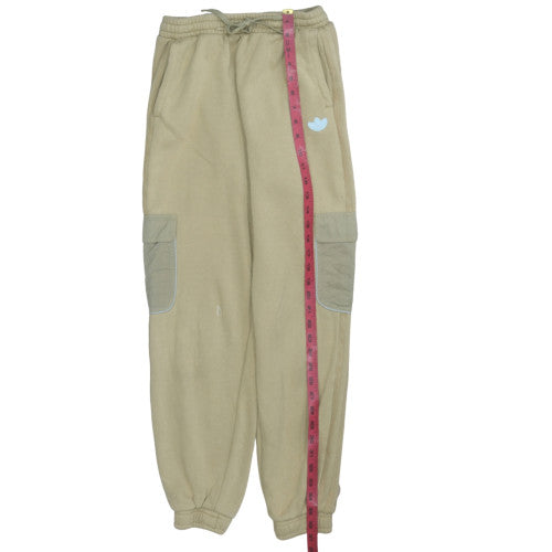 Adidas Womens Beige Jogger Sweatpants Size 12 Fleece Elastic Waist