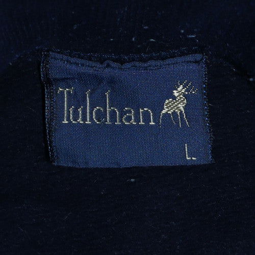 Tulchan Womens Navy Sheep Embroidered Collared Sweatshirt L