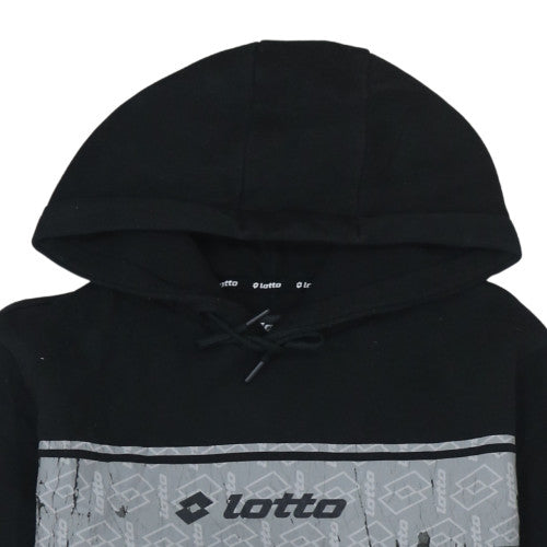 Lotto x Primark Men's Black Hoodie M Pullover Graphic Drawstring