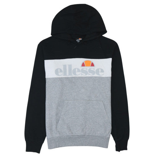Ellesse Mens Grey Black Pullover Hoodie L Logo Sportswear