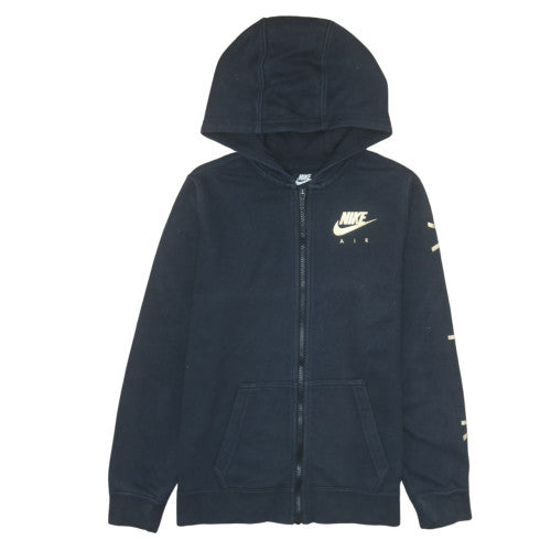 Nike Boys Black XL Full Zip Hoodie Gold Logo Air Design