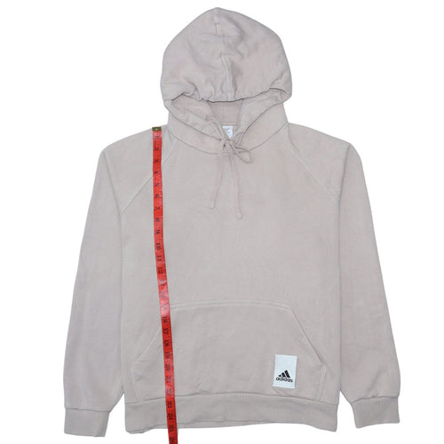 Adidas Women Beige Pullover Hoodie Cotton Blend Lined Casual Medium