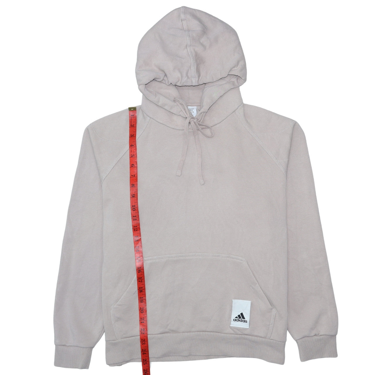 Adidas Women Beige Pullover Hoodie Cotton Blend Lined Casual Medium