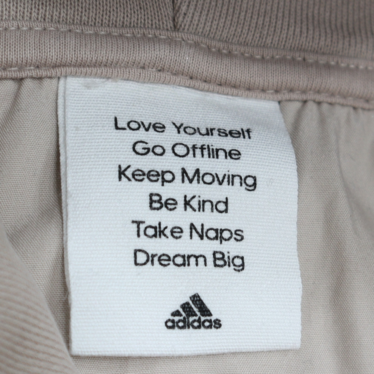Adidas Women Beige Pullover Hoodie Cotton Blend Lined Casual Medium