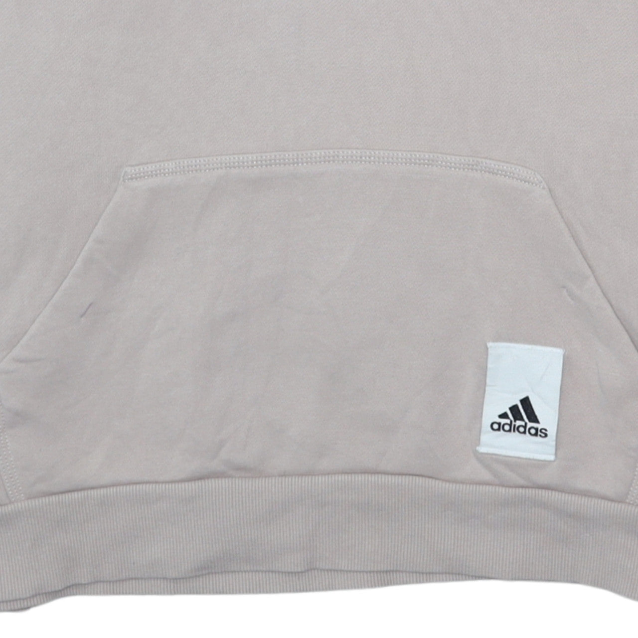 Adidas Women Beige Pullover Hoodie Cotton Blend Lined Casual Medium