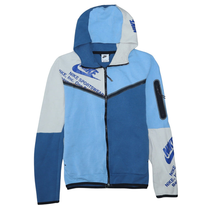 Nike Men's Blue Full Zip Hoodie M Sportswear Graphic Cotton Blend