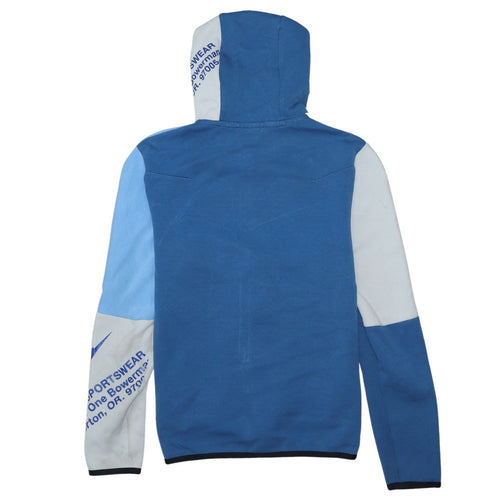 Nike Men's Blue Full Zip Hoodie M Sportswear Graphic Cotton Blend