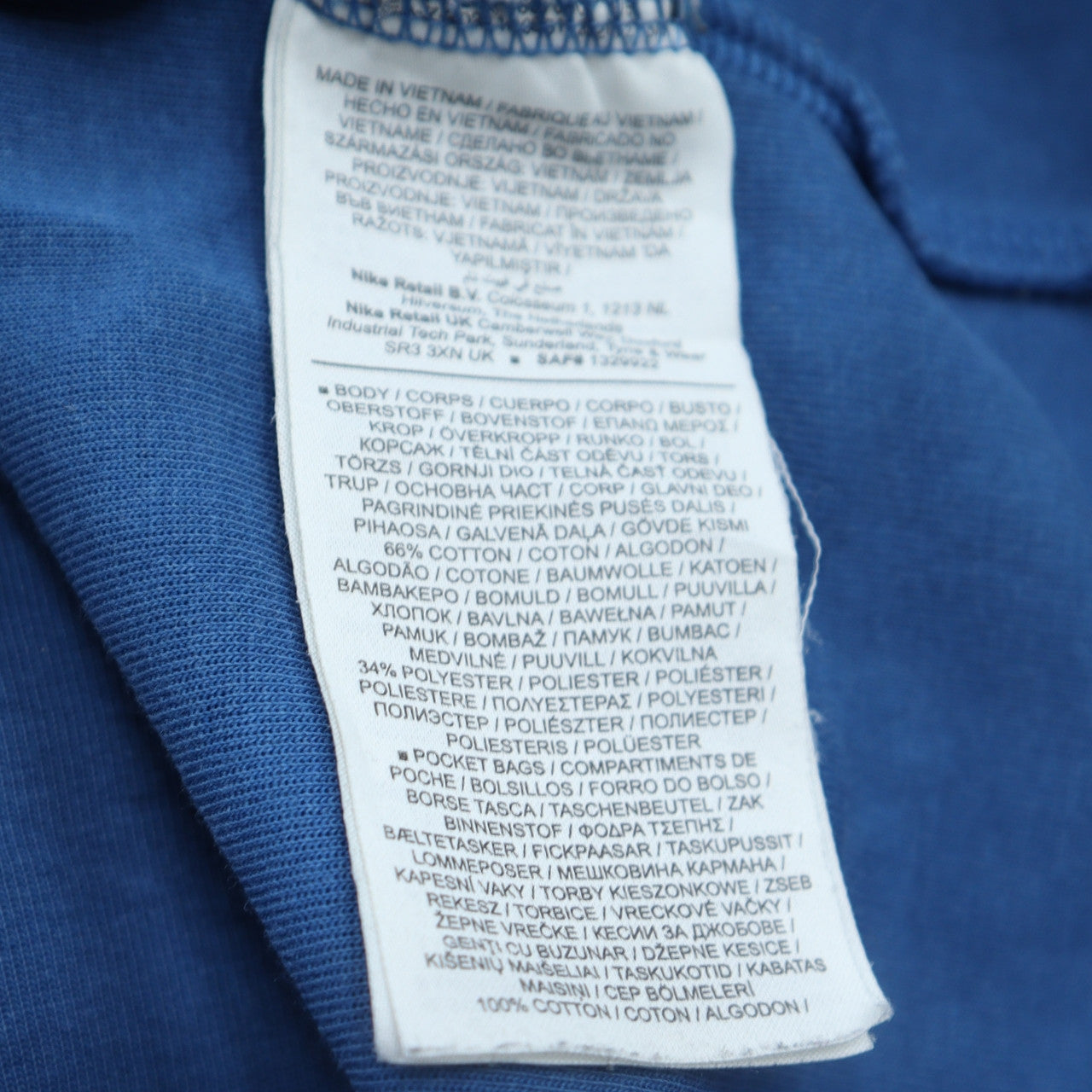 Nike Men's Blue Full Zip Hoodie M Sportswear Graphic Cotton Blend