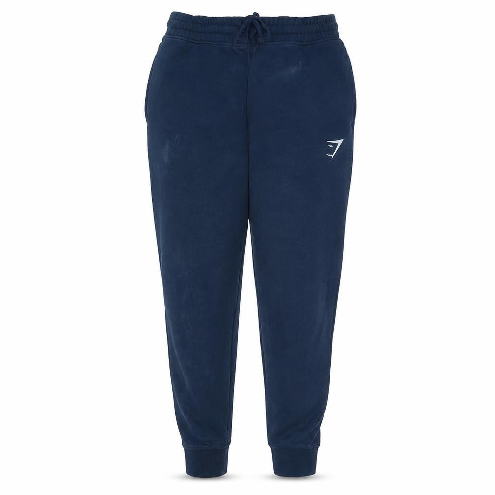 Front view of Gymshark Men Blue Slim Fit Jogger Trousers, size S