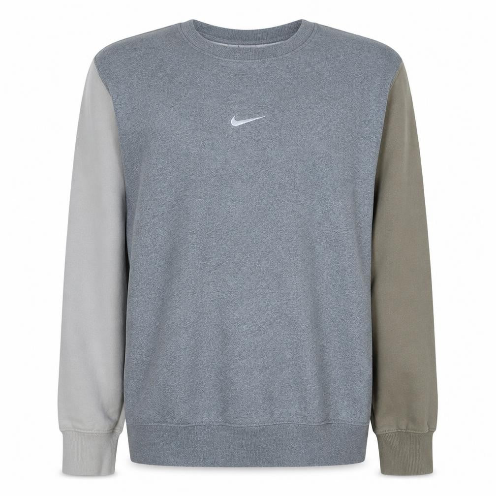 Front view of Nike Men's Multicoloured Grey Crew Neck Classic Sweatshirt M