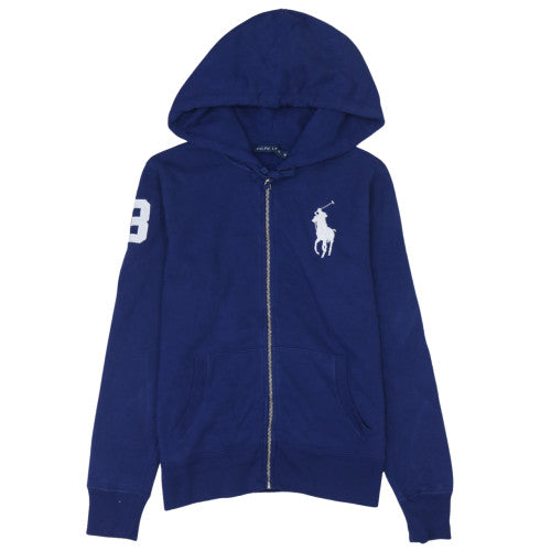 Ralph Lauren Women Blue Full Zip Hoodie Size M Cotton Blend